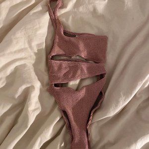 Bond-eye One piece Rico Swimsuit in Blush Lurex.